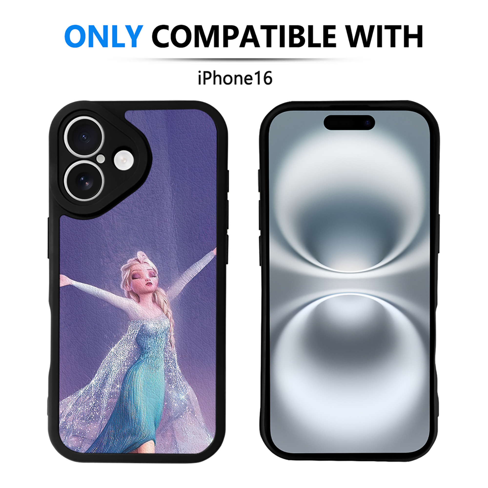 （画像用） アナと雪の女王 アンナ エルサ Frozen Anna Elsa 【iPhone 16シリーズ対応】シリコンスマホケース（レザー調） 材質：シリコン